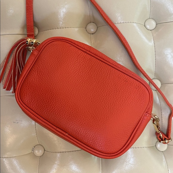 Vera Pelle genuine leather Orange Crossbody Bag - Picture 2 of 13